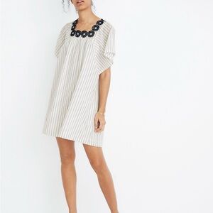 Madewell Embroidered Butterfly Dress in Stripe